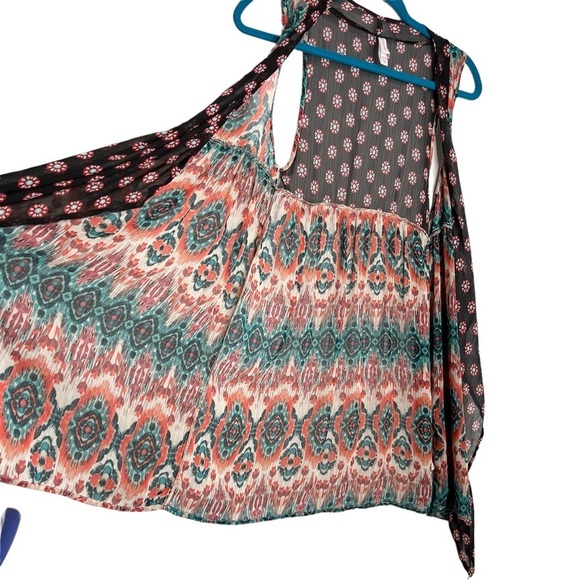 Xhilaration Boho Print Semi Sheer Sleeveless Tie Waist Duster - Picture 9 of 9